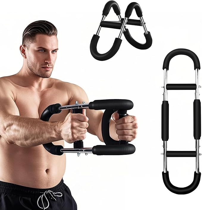 Twister Arm and Chest Muscle Trainer, U-Shape Power Twister Arm Exerciser Adjustable, Shoulder, Biceps, Triceps, Back and Forearm Chest Enhanced Exercise, Upper Body Strength Training