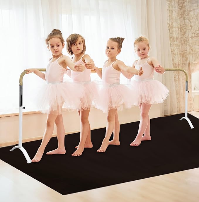 Ballet Barre Portable for Home or Studio, Height Adjustable Bar for Stretch, Pilates, Dance or Active Workouts, Single or Double Bar, Kids and Adults