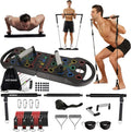 HOTWAVE Portable Exercise Equipment with 16 Gym Accessories.20 in 1 Push Up Board Fitness,Resistance Bands with Ab Roller Wheel,Full Body Workout at Home