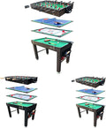 KICK Quad 48″ 4-in-1 Multi Game Table - Combo Game Table Set - Foosball, Billiards/Pool, Glide Hockey and Table Tennis for Home, Game Room, Friends and Family!