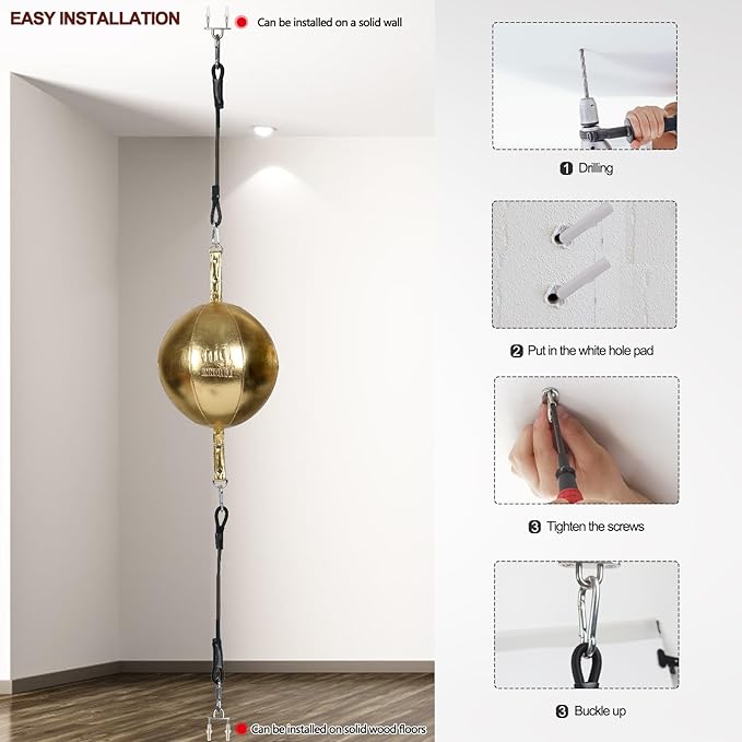 InnoLife Double End Punching Ball Striking Punching Bag Kit, Speed Striking Reflex Kit with Bungee Cords Perfect for Reaction, Agility, and Hand Eye Coordination Training