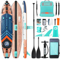 Niphean PRO (Extra Large) Inflatable Paddle Board, 11'6" Stand Up Paddle Board with Pressure Gauge, Inflatable Seat, Multifunctional Base, StabilTrac Fin, Upgraded SUP for Adults, Family, 2+1 Person