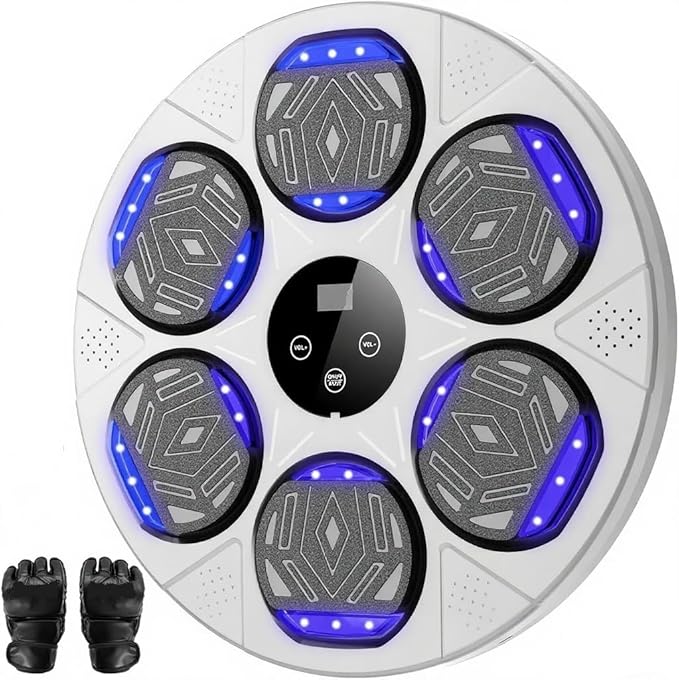Music Boxing Machine, Boxing Wall Mount Machine for Kids Adult, Bluetooth Smart Boxing Traineing Machine with Boxing Gloves, Boxing Workout Equipment Target for Home, Office, Gym (Upgrade)