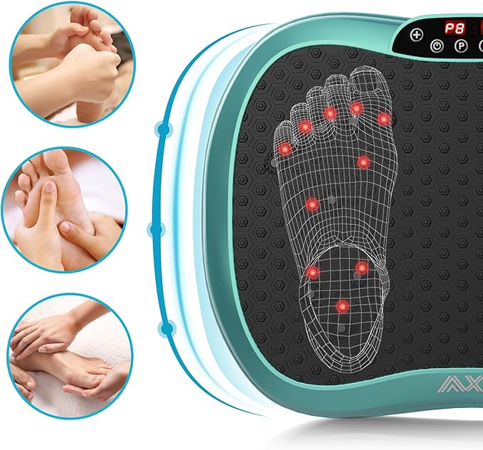 AXV Vibration Plate Exercise Machine Whole Body Workout Portable Mini Vibrate Fitness Platform Lymphatic Drainage Machine for Weight Loss Shaping Toning Wellness Home Gyms Workout (Mini)
