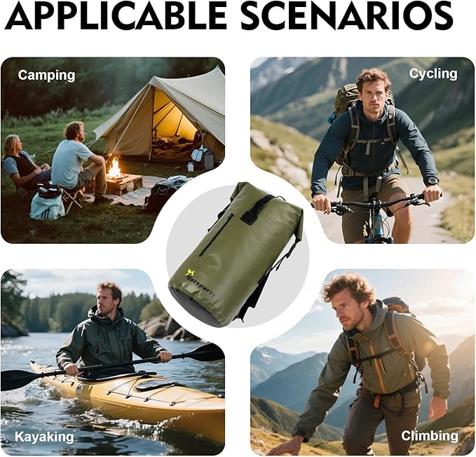 Waterproof Dry Bag Backpack - 25L/35L Lightweight Hiking Pack with Zippered Pocket for Camping, Kayaking, Travel, Hiking, Fishing, Outdoor Enthusiasts（25L）