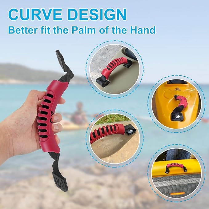4 Pack Kayak Carry Handles for Ocean Perception Water Outdoor Sport Canoe Boat Kayak with Screws