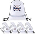 Xinnun 20 Pcs Baseball Drawstring Backpack, 13.39 x 16.54 Inch Baseball Bag Gym Sport Trip Party Favors Birthday Supplies