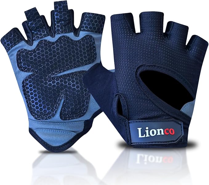 LIONCO Workout Gloves for Men Women,Weight Lifting Gloves with Breathable Gel Padded Excellent Grip for Gym Exercise,Cycling,Weightlifting,Fitness Training,Pull Ups and Climbing and Rowing