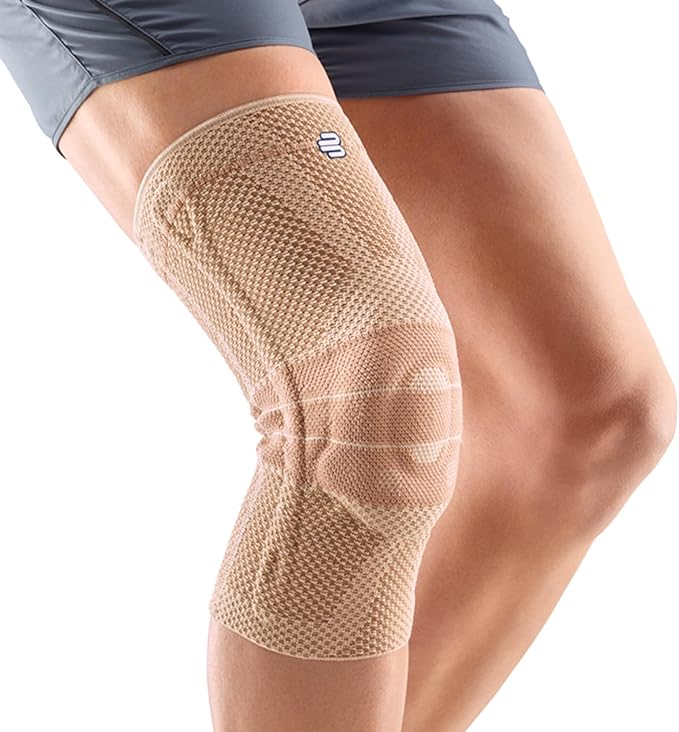Bauerfeind - GenuTrain - Knee Brace - Targeted Support for Pain Relief and Stabilization of The Knee, Provides Relief of Weak, Swollen, and Injured Knees- Size 7 - Color Nature