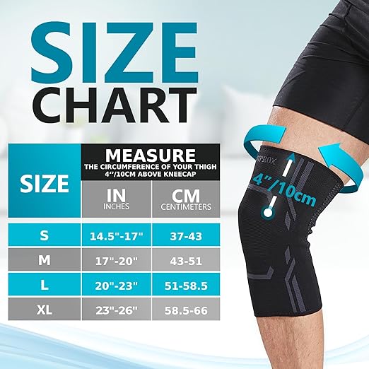 Knee Compression Sleeve for Men and Women (2 Pack), Knee Support Brace for Running and Work out (X-Large)…