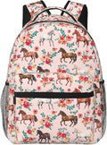 Horse Backpack for Boys Girls Bookbags Lightweight Adjustable Elementary Middle High School Bags for Kids Children Teenagers Travel Daypack Laptop Hiking Backpacks