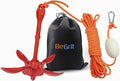 BeGrit Kayak Anchor Small Boat Anchor Folding Marine Anchor for Fishing,Kayak,Paddle Board,Canoe,Jet Ski, with 32.8 ft Anchor Tow Rope Carrying Bag