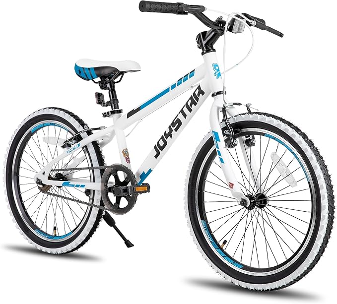 JOYSTAR Lubbock 20 24 Inch Kids Bike for Boys & Girls Ages 7-12 Years Hardtail Mountain Bike for Kids with 1-Speed/7-Speed Drivetrain, White Wall Knobby Tires, Kids' Bicycle