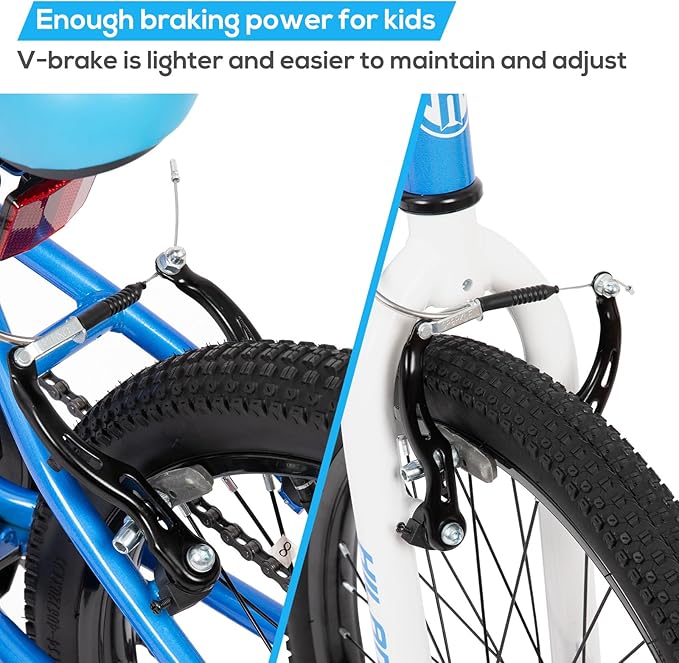 HILAND 20 Inch Kids' Bicycles Mountain Bike for Boys, Girls 5+ Years Old, Single Speed Kids Bicycles with Dual Handbrakes, Child Bike