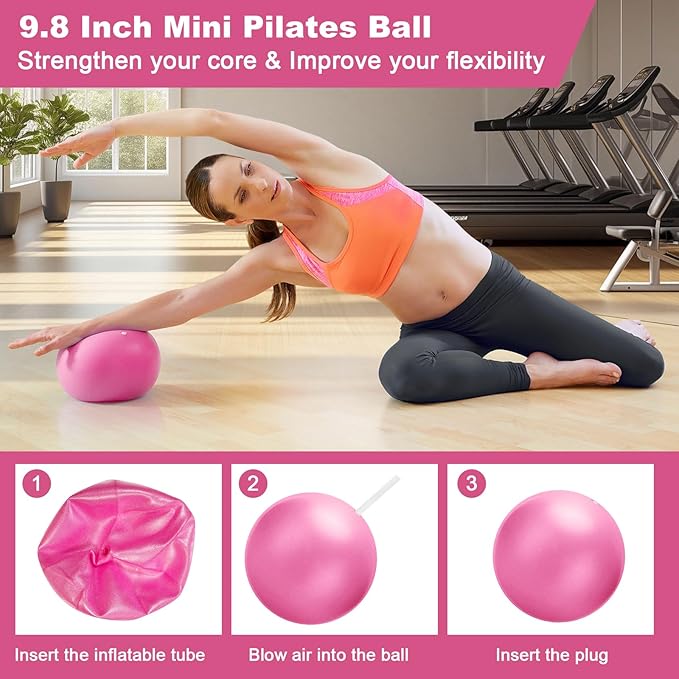 Home Pilates Essentials Kit for Women, Pilates Equipment Ring and Ball Set, Magic Circle with Booty Bands, Figure 8 Resistance Band, Hip Thrust Belt & Accessories, Toning Fitness Starter Set