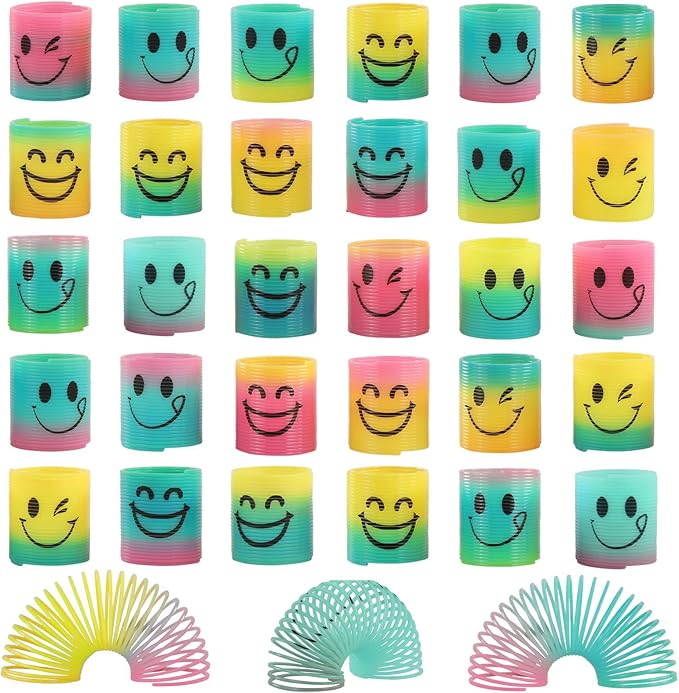 48 Pack Spring Rainbow Magic Fidget Stress Coil Mini Springs Bulk Toys for Party Favor Carnival Prize Birthday Goodie Bag Stuffers for Kids Boys Girls… (48)