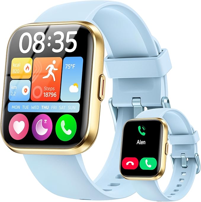 Smart Watches for Women Men, 1.85" Screen Smartwatch Compatible iPhone Android Phone (Answer/Make Call), 24/7 SpO2 Sleep Heart Rate Monitor,3ATM Waterproof, Fitness Tracker Watch 120+ Sport