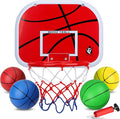 Mini Basketball Hoop Set for Kids Adults, Indoor Play Wall Mount Basketball Hoop for Door with 4 Small Replacement Toddler Basketballs, ABS Backboard Metal Rim Goal Sport Gifts for Pool Game Fun