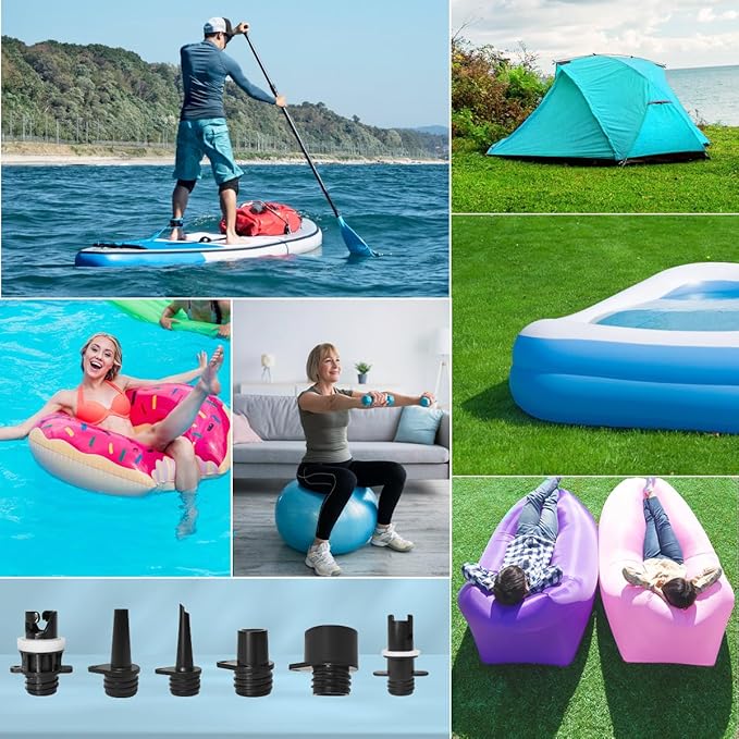 20PSI High Pressure Electric Paddle Board Pump, Portable 12V DC SUP Air Pump Inflate & Deflate for Stand Up Paddle Boards, Kayak, Tent