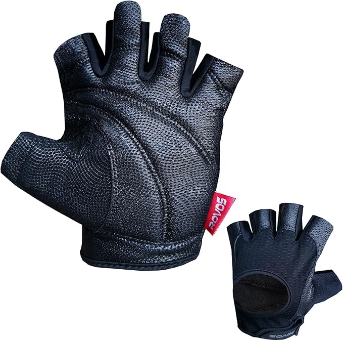 Workout Gloves for Men Ventilated Leather Weightlifting Gloves, Double-Layer Anti-Slip Palm with Foam Padding for Superior Grip and Hand Protection, Size : Medium