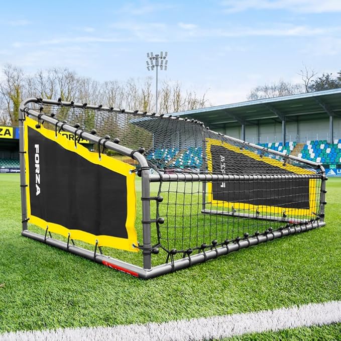 FORZA Steel42 Soccer Goals | Ultra Tough Steel Goal [6 Sizes] | Regulation Size, Weather-Resistant, Portable with Ground Stakes & Optional Rebound Kit