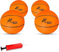 Mini Basketballs - 4 Pack of 5” Mini Basketballs with Pump - Replacement Balls for Over-The-Door Hoops - Ideal for Indoor Play for Toddlers, Teens, Adults