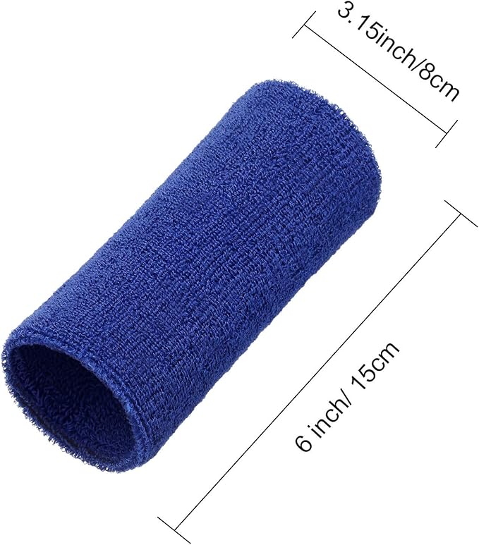 Willbond 6 Inch Wrist Sweatband Sport Wristbands Elastic Athletic Wrist Bands for Sports 2 Pieces