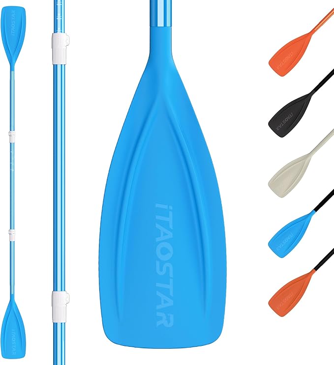 Paddle Board Paddle Detachable, Stand Up Paddle for Adults with Double Locks, Kayak Paddle Adjustable with Glass Fiber Blade, Floating Paddle Board Oar with Lightweight