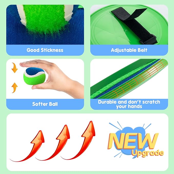 Beach Toys - Kids Toys - Outdoor Games for Kids, Toss and Catch Ball Set with 6 Paddles 3 Balls, Gifts for 3 4 5 6 7 8+ Year Old Boys Girls Christmas Birthday, Back to School Supplies