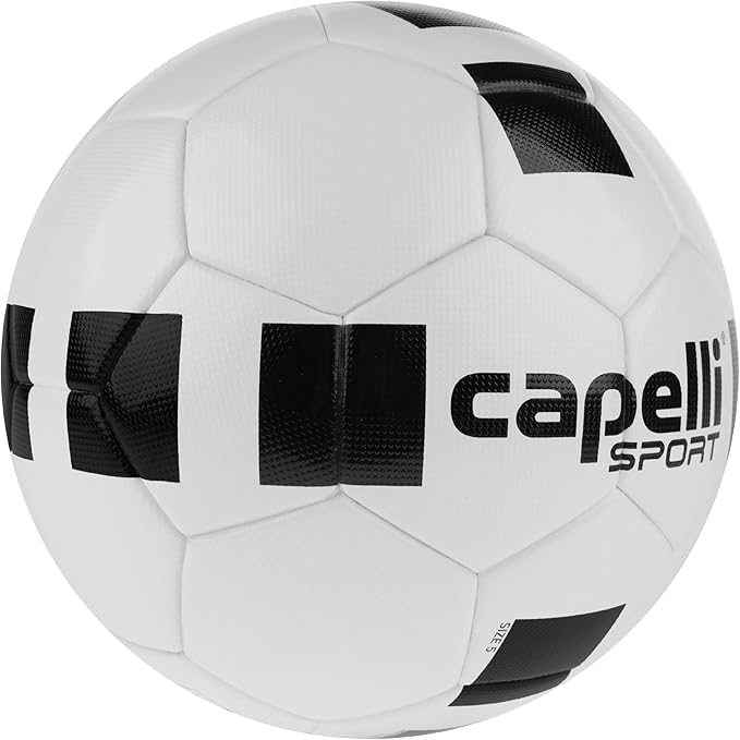 Capelli Sport Soccer Ball Size 5, High School Classic Competition Elite (NFHS) Soccer Ball for Youth and Adult Players, Outdoor and Indoor Training, White/Black