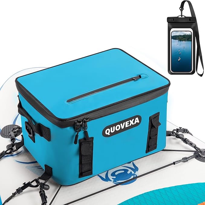 Paddle Board Cooler Bag, Sup Cooler, Coolers Deck Bag with 4 Pockets, Kayak Cooler Fits 30 Cans, Deck Coolers Bag for Paddleboard, Paddle Board Accessories with Phone Pouch