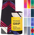 Yoga Drip Yoga Towel - Non Slip Hot Yoga Mat Towel With Corner Pockets, No-Skid Grip, and Built-in Alignment Lines | Soft, Moisture Wicking, and Sweat Absorbent | No Bunching, Stays in Place 72" x 25"