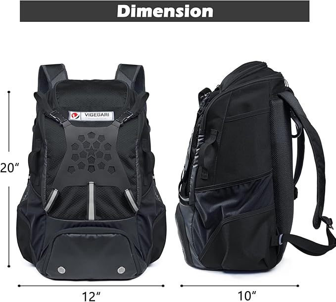 Baseball Backpack for Youth, Boys, Adults - Bat and Softball Equipment Bag With Glove Holder, Helmet, Shoes Compartment - T-Ball Accessories and Baseball Gifts