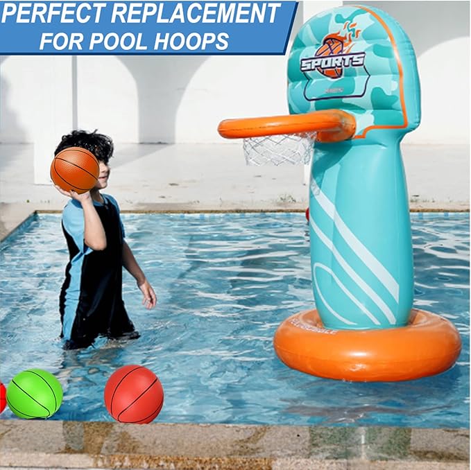 6 Inch Mini Basketballs for Toddlers Kids Teenagers, 6 Pack 6" Basketball Set with Pump Durable PVC Basketballs for Mini Over Door Hoop Pool Beach Balls for Swimming Pool, Indoor, Outdoor