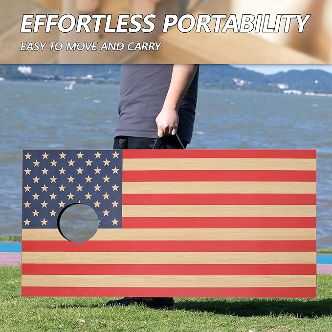 Cornhole Sets 4 x 2 ft / 3 x 2 ft with 8 Bean Bags Regulation Size, Corn Hole Games for Adults Outdoor Bean Bag Toss Game