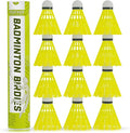 Badminton Birdies - Plastic Bedminton Shuttlecocks White or Yellow for Baseball/Softball Batting Training - Backyard Sports Games Shuttle Balls for Indoor and Outdoor Matches