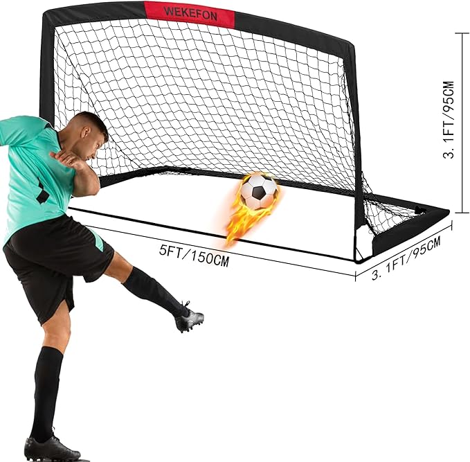 Soccer Goal 5' x 3.1' Portable Soccer Net with Carry Bag for Backyard Games and Training for Kids and Youth Soccer Practice, 1 Pack