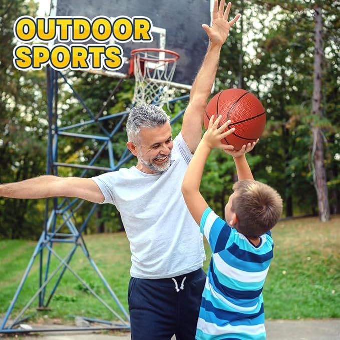 9" Mini Basketball for Indoor Mini Basketball Hoop, 5 Pack Replacement Basketballs Soft Ball for Inflatable Pool, Pool Beach Sandbox Outdoor Sports Gift Bulk for Toddler Kids Adults (with Pump)