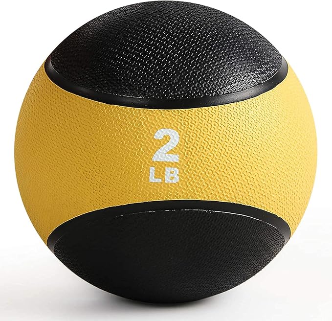 RitFit Weighted Medicine Ball - Non-Slip Rubber Shell & Dual Texture Grip - Workout Exercise Ball for Core Strength, Balance Training, Coordination Fitness - Multiple Weights & Colors