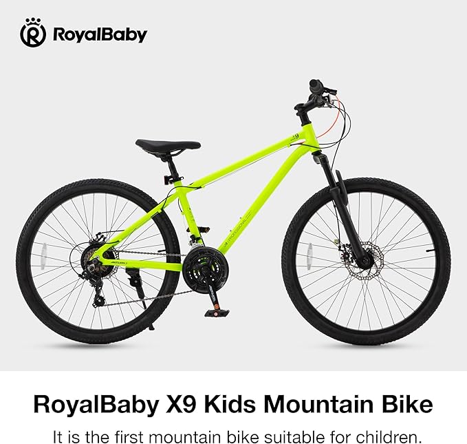 RoyalBaby Kids Mountain Bike for Boys and Girls, Ultra-Light Aluminum 20-24 Inch Wheel Bicycle for 6-14 Years Old Children, 7/21-Speeds Drivetrain