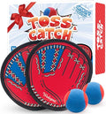 Toss and Catch Ball Game, Kids Toddler Baseball Glove & Catch Ball Toys, Kids Outdoor Games for Family, Toys for Beach Pool Yard Outside, Birthday Gift for Ages 3 4 5 6 7 8-12 (Red-2 Pack)