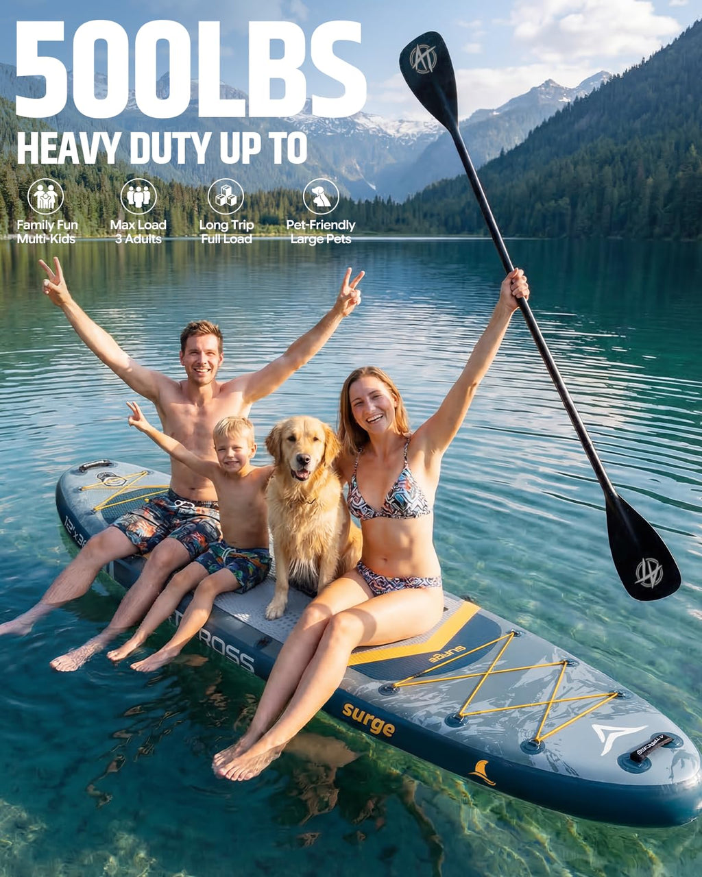 ATPROSS 12'x36 Inflatable Stand Up Paddle Board with Seat, 500lbs Wide SUP