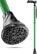 HONEYBULL Foldable Walking Cane for Seniors & Adults – Adjustable 8 Height Settings 30-37", Lightweight Collapsible Cane with Air Cushion Tip, Ergonomic Comfort Grip & Wrist Strap