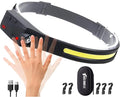 Headlamp, Rechargeable LED Headlamp with Motion Sensor, Up to 1200 lumens and 10 Hours Runtime, 10 Clips and 2 Cases, Waterproof Camping Gear for Hiking, Fishing, Cycling, Repairing