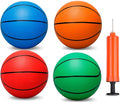 6 Inch PVC Mini Basketball for Indoor Hoops, Soft 6" Rubber Small Replacement Basketball for Over Door Hoop, Sand Beach Toy Balls, Little Pool Basketballs for Kids Toddler(4 PCS with Air Pump)