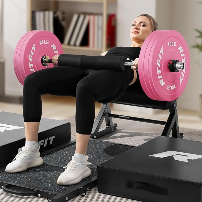 RitFit Barbell Weight Set - 4/6FT Olympic Barbell with Weight Plates (55-275LB Total) - Weightlifting Equipment for Squats, Curls, Deadlifts, Presses, Hip Thrusts