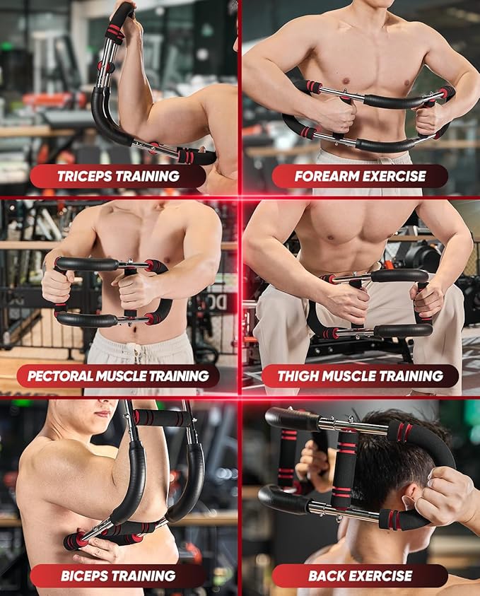Saker Twister Arm Trainer, PowerTwist Arm Trainer, Adjustable Forearm Strengthener, Arm Exercise Equipment, Chest Workout Equipment, Portable Spring Resistance for Home Gym Equipment