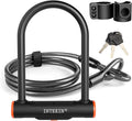 Bike U Lock Heavy Duty Bike Lock Bicycle Lock, 16mm U Lock and 3ft / 5ft / 6ft Length Security Cable with Sturdy Mounting Bracket for Bicycle, Motorcycle and More