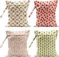 4 Pack Cute Fruit Wet Bag Waterproof Washable Reusable Wet Dry Bag for Swimsuit Clothes Cloth Diaper Travel Beach Pool Yoga Gym Toiletries Travel Beach Essentials Strawberry Pineapples