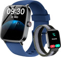Smart Watch for Women/Men Android & iPhone, 1.85" Touch Screen Fitness Tracker with Answer/Make Call, IP68 Waterproof 24/7 Health/Sleep Monitor, Pedometer, 100+ Sport Modes (2 Bands), Dark Blue